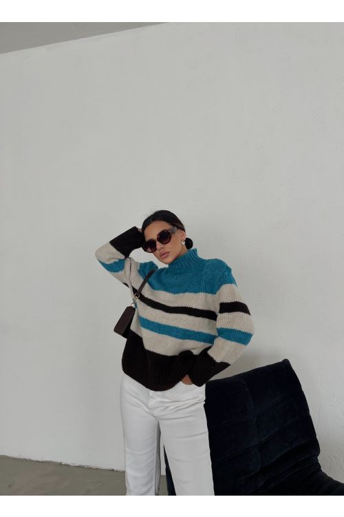 Sweater - Brown & Blue