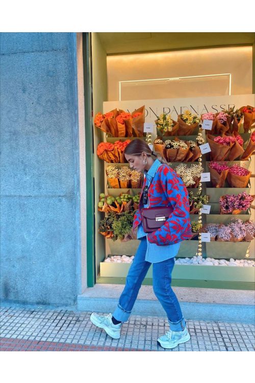 Cardigan - Blue & Red